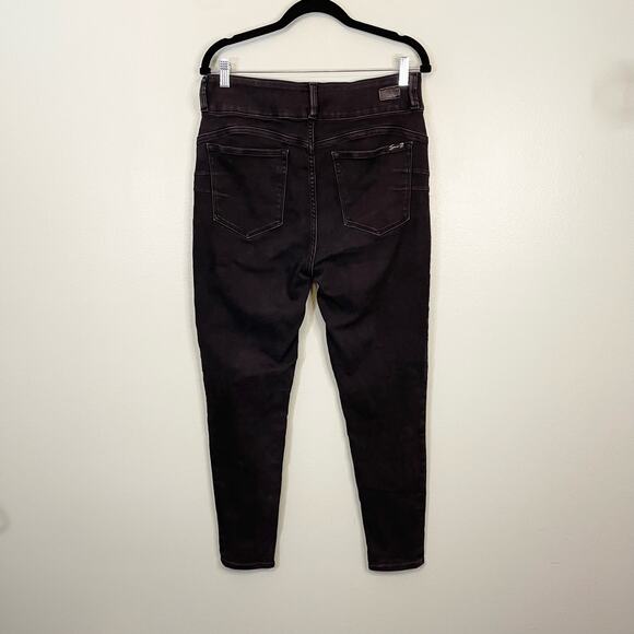 Seven7 Jeans Women 14 Black Denim Ankle Slim Fit Skinny Mid Rise Casual Stretch - Picture 2 of 9